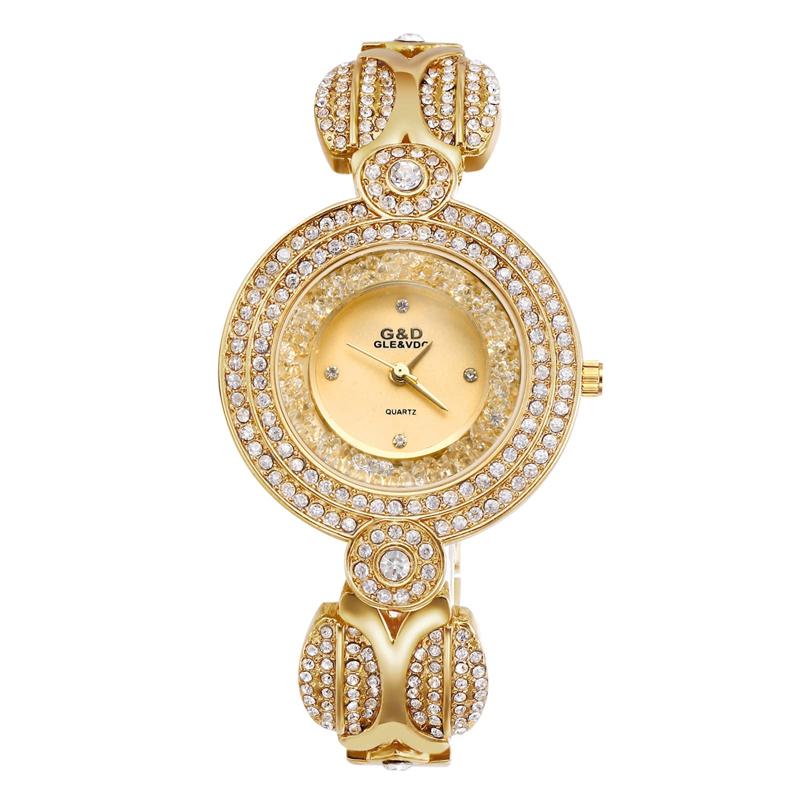 Avaner Women's Iced Out Rhinestone Bracelet Watch - Elegant Analog Quartz Bangle Watch for Women - Perfect for Parties, Weddings & Evening Events