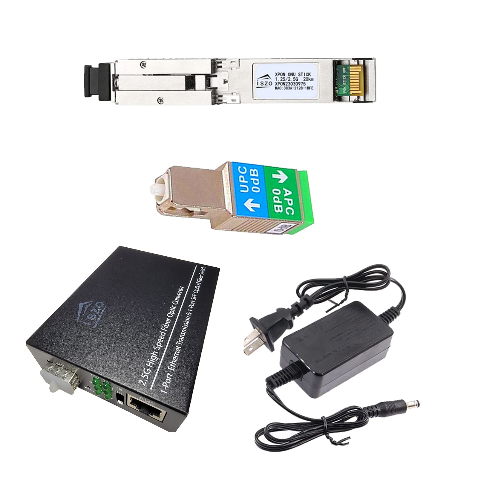 2.5G ONU with Media Converter - GPON/EPON/XPON Stick ONU, SC Connector (UPC/APC), Bridge Mode, MAC/SN/LOID Modification, DDM PON Module - High-Speed Fiber Optic Modem for Home & Business Internet