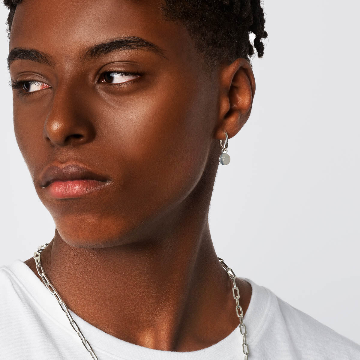 Silver Midi Charm Huggie Earrings for Women - Trendy & Hypoallergenic Hoop Earrings for Everyday Wear, Date Night & Gifts