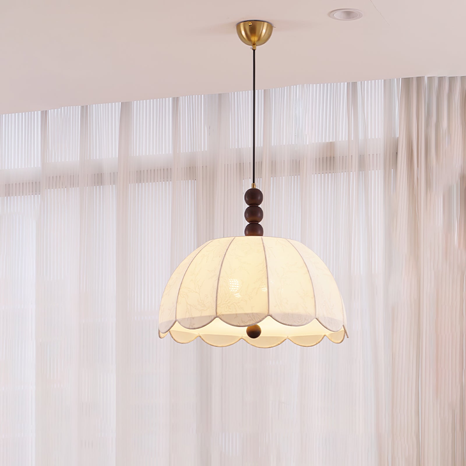 Blossom Fabric Pendant Light - Elegant Floral Hanging Lamp for Bedroom, Living Room & Dining Room Decor - Perfect for Boho, Farmhouse & Modern Interior Design