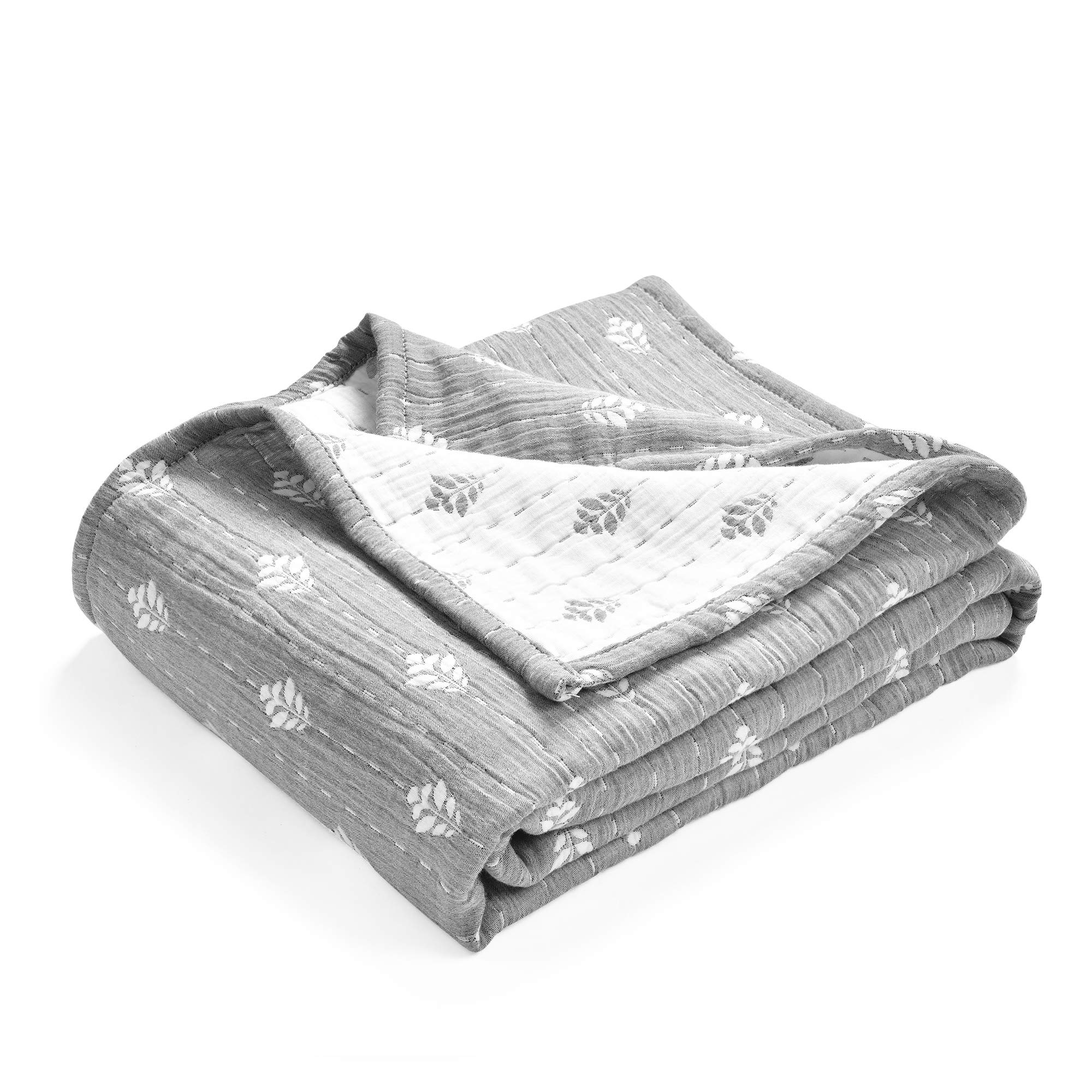 Lush Decor Hygge Cotton Jacquard Throw Blanket - Cozy for Bed & Sofa