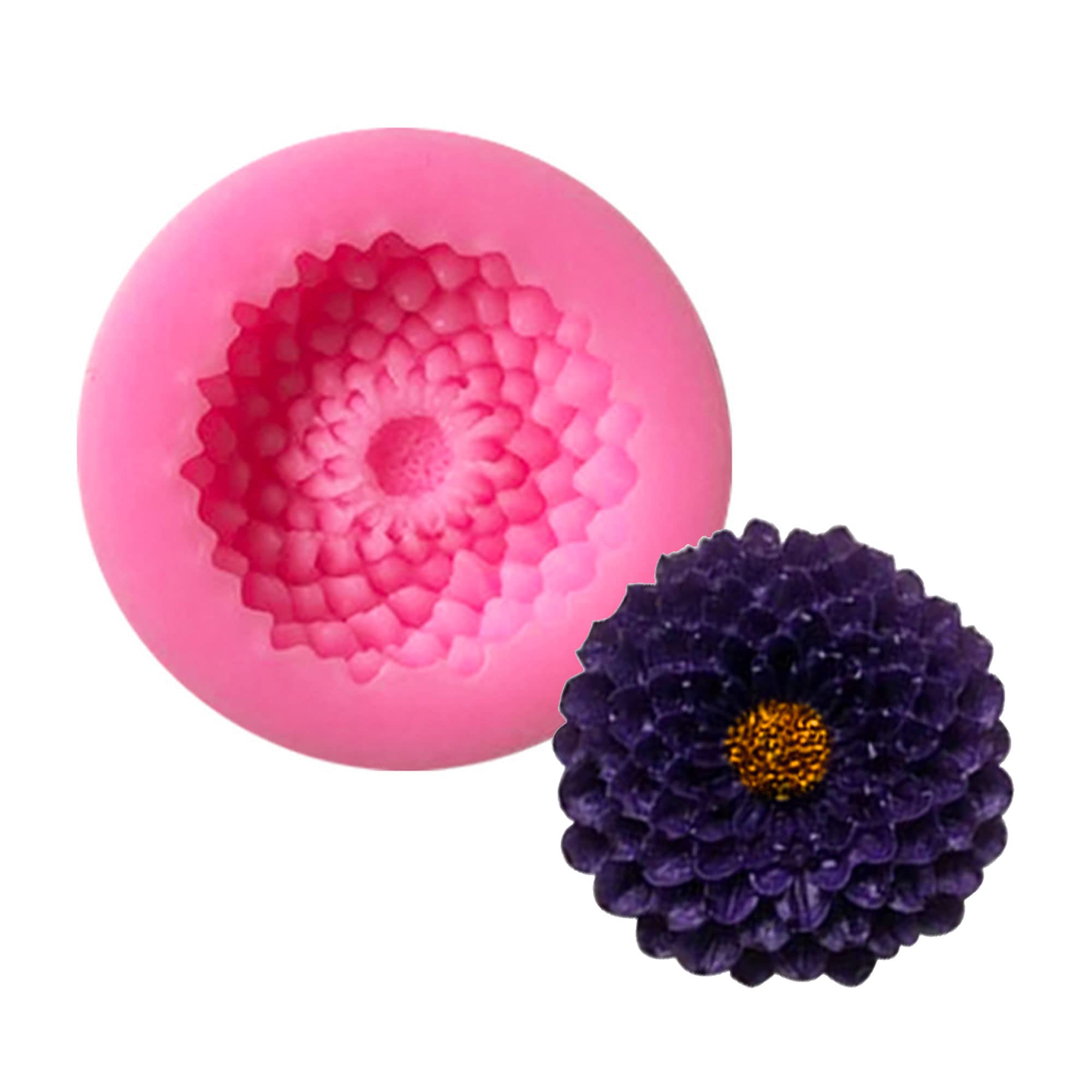 Premium Silicone Flower Molds for Baking - Chrysanthemum & Sunflower Cake Decorating Tools for Fondant, Candy, Chocolate, and DIY Crafts - Perfect for Birthday Cakes, Cupcakes, and Party Desserts