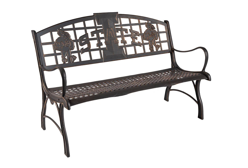 ISU Cyclones Heavy-Duty Iron Bench - Durable Outdoor Seating for Gardens, Parks & Backyards - Perfect for Relaxing, Lounging & Social Gatherings