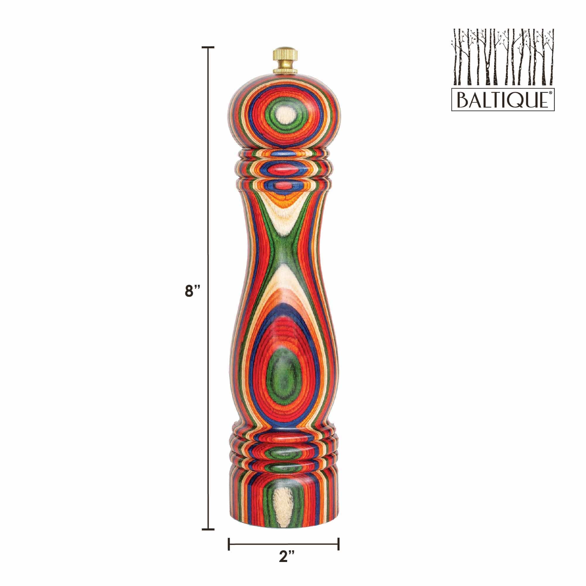 Baltique® Marrakesh Collection Premium Pepper Grinder - Adjustable Coarseness, Ceramic Mechanism - Perfect for Kitchen, Dining Table & Gourmet Cooking