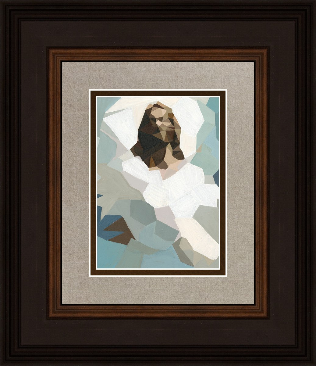 Christ In Blue By Brittany Lemmon - Religious Wall Art for Home & Church Decor - Perfect for Living Room, Bedroom & Prayer Spaces