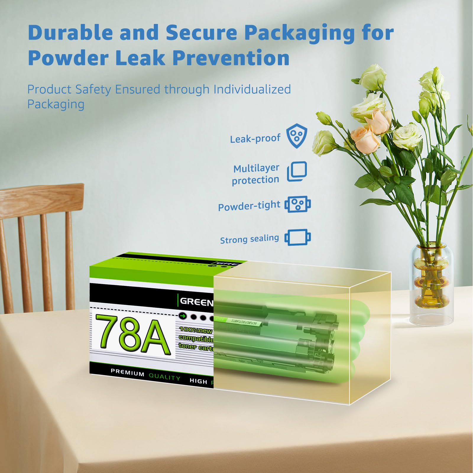 Greencycle 78A CE278A Black Laser Toner Cartridge - Compatible with HP LaserJet Pro P1606dn, P1566, P1560, M1536dnf, P1600 Printers - High-Quality Replacement for Home & Office Printing Needs