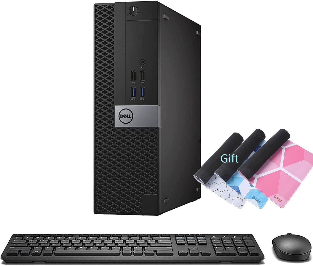 Refurbished Dell OptiPlex 5050 SFF Desktop PC - Intel Core i7-7700 Processor (Up to 4.2GHz), 32GB DDR4 RAM, 1TB NVMe SSD + 2TB HDD, WiFi 6 (AX200), Bluetooth, Windows 10 Pro - Dual Monitor Support with Wireless Keyboard & Mouse - Perfect for Home Office, Business Workstations & Gaming Setups
