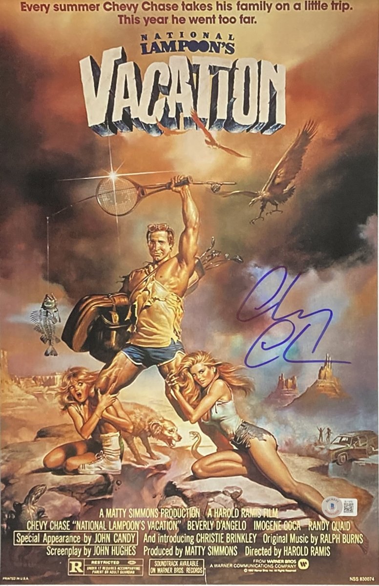 Chevy Chase Autographed 11x17 National Lampoon's Vacation Movie Photo - Signed Memorabilia for Film Collectors & Christmas Vacation Fans - Perfect for Home Theater Decor, Man Cave, or Gift for Movie Lovers