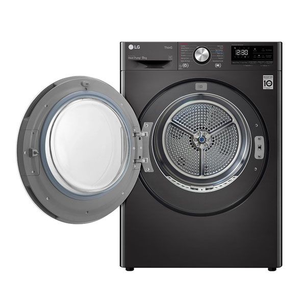 LG DVH9 09B 9kg Black Heat Pump Dryer with Inverter Control - Energy Efficient Laundry Solution for Homes & Apartments
