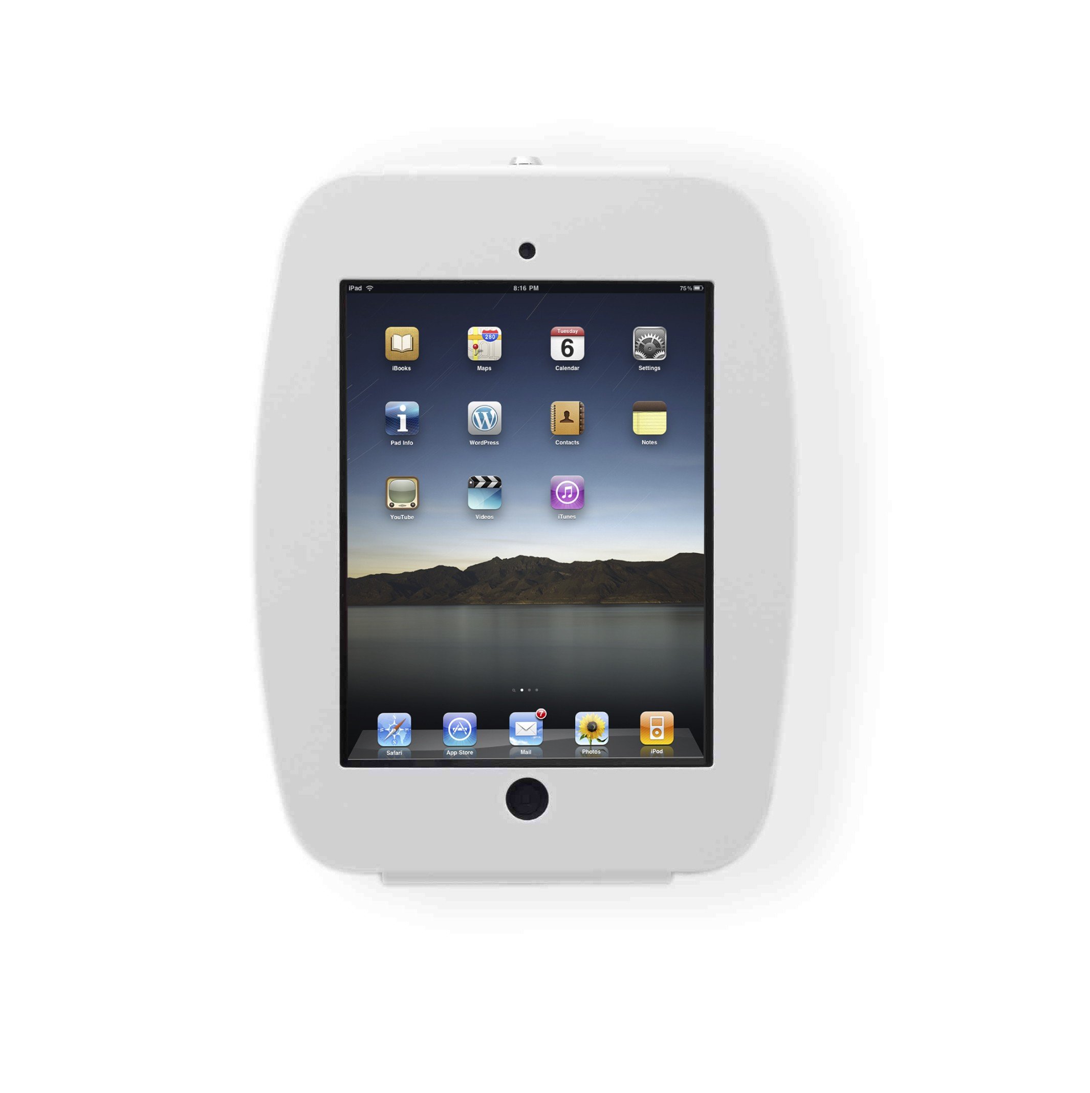 Maclocks 224SENW iPad Wall Mount Enclosure - Compatible with iPad 2/3/4/Air/Air 2/Pro 9.7/New iPad 9.7 - Secure White Space-Saving Mount for Retail, Kitchen & Office Use