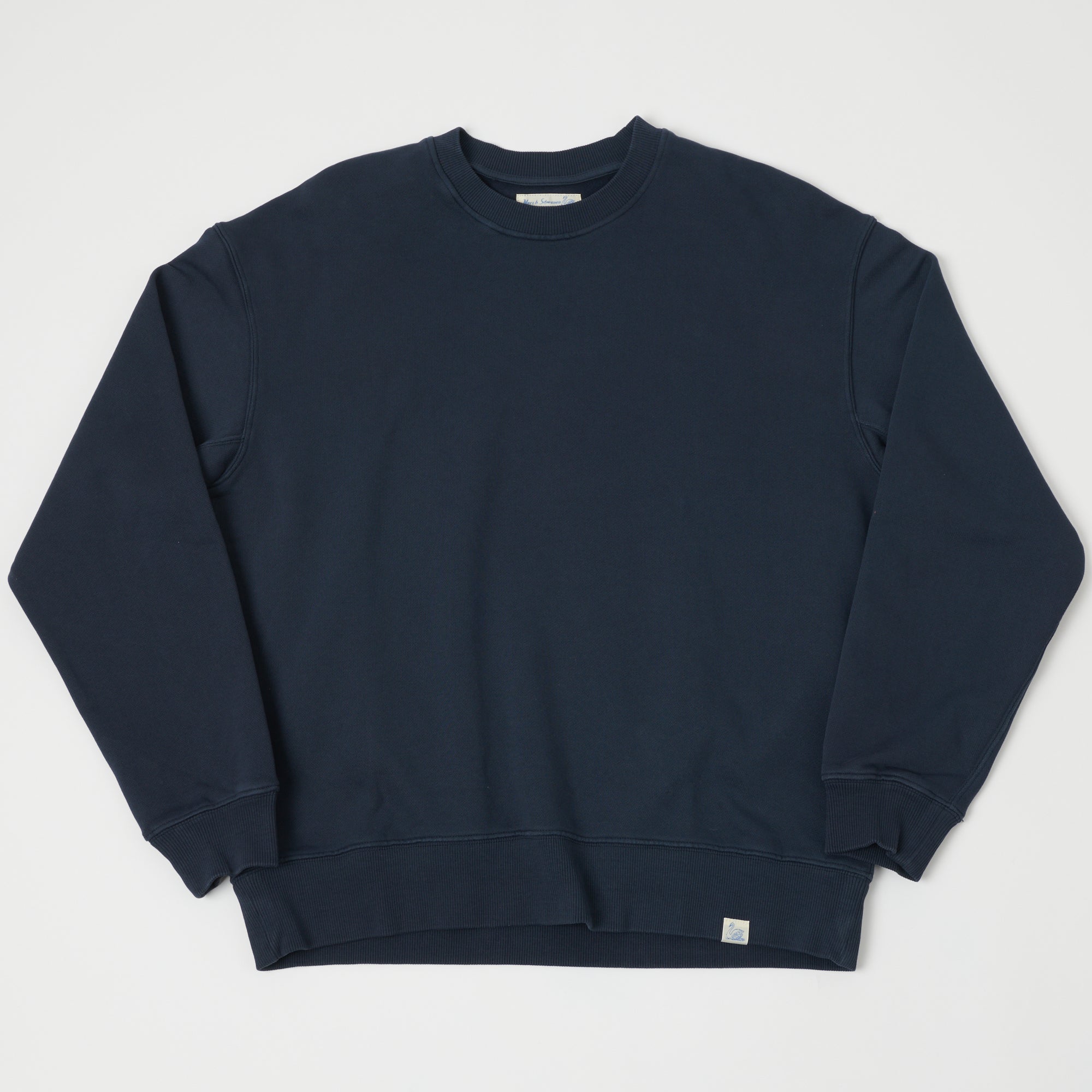 Merz b. Schwanen CSWOS02 Oversized Crew Neck Sweatshirt - Premium Cotton Blend, Denim Blue | Casual Wear, Street Style & Loungewear for Men