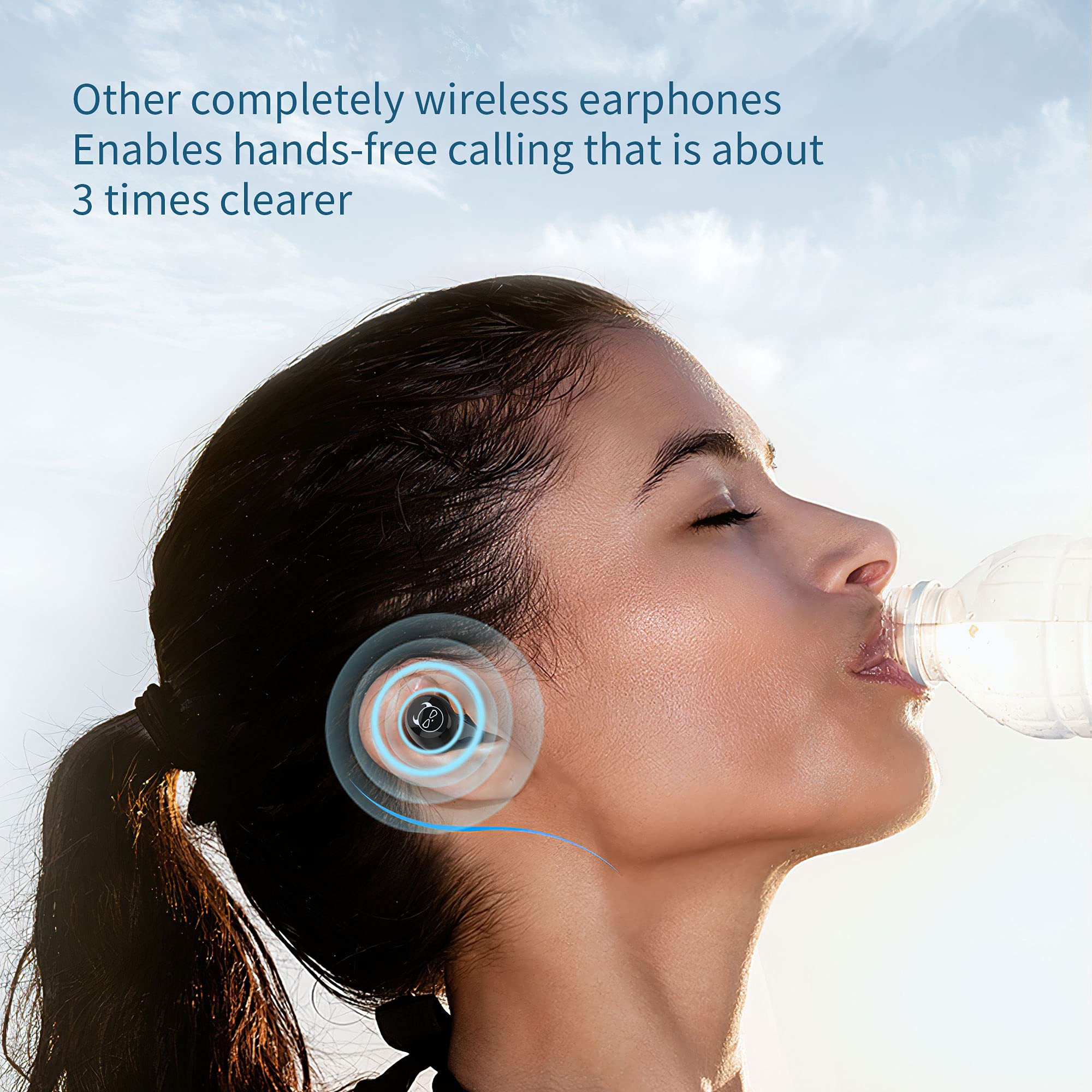 **Wireless Earbuds Bluetooth 5.1 - True Wireless Stereo Headphones with Dual Mic, Sweat-Proof & Noise Cancelling, Blue Captain Design Charging Case - Perfect for Running, Gym, Workouts & Travel**