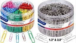 Premium Durable & Rustproof Paper Clips - Medium & Jumbo Size Coated Metal Clips for Office, School, Document Organizing (Multicolor & Silver) - Perfect for Filing, Crafting & Gift Wrapping