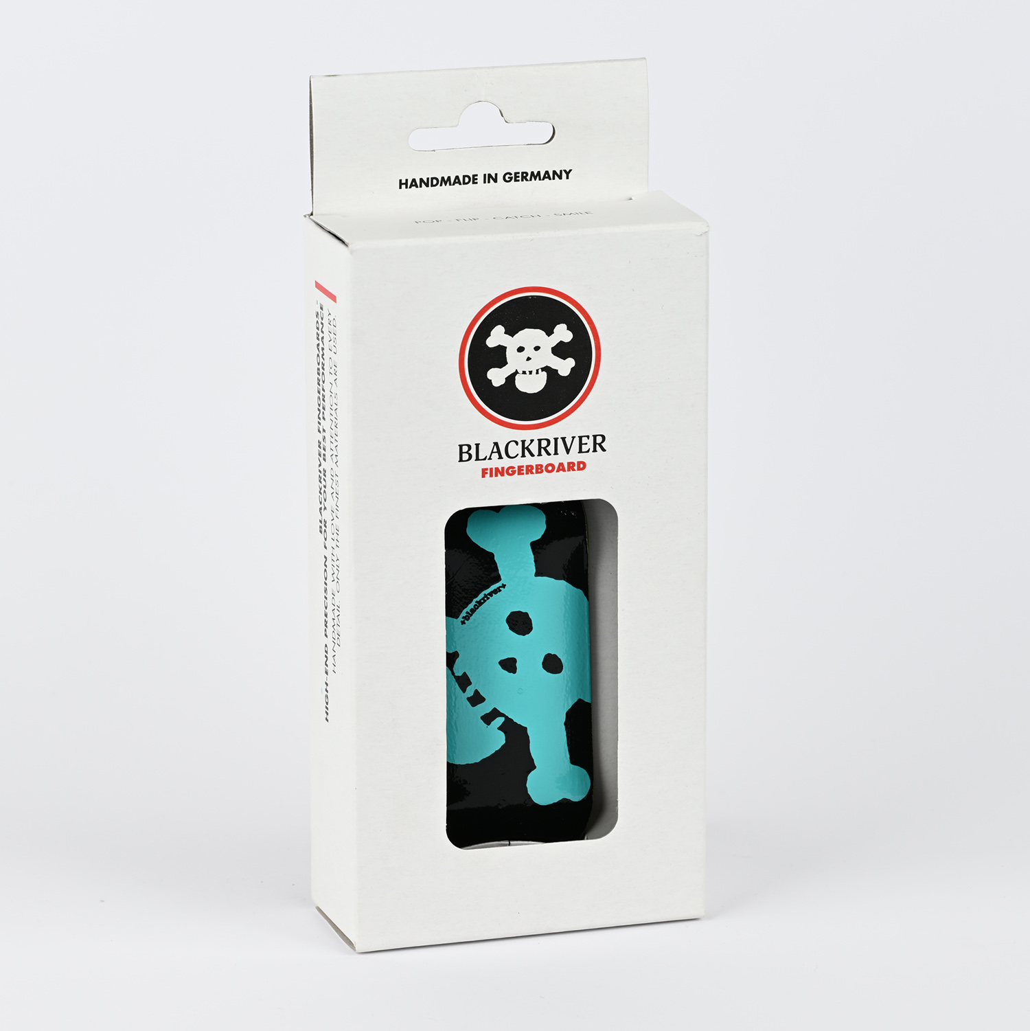 Blackriver Fingerboard Deck - Turquoise New Skull Design | Professional Finger Skateboard for Tricks & Training | Perfect for Skateboard Enthusiasts & Collectors