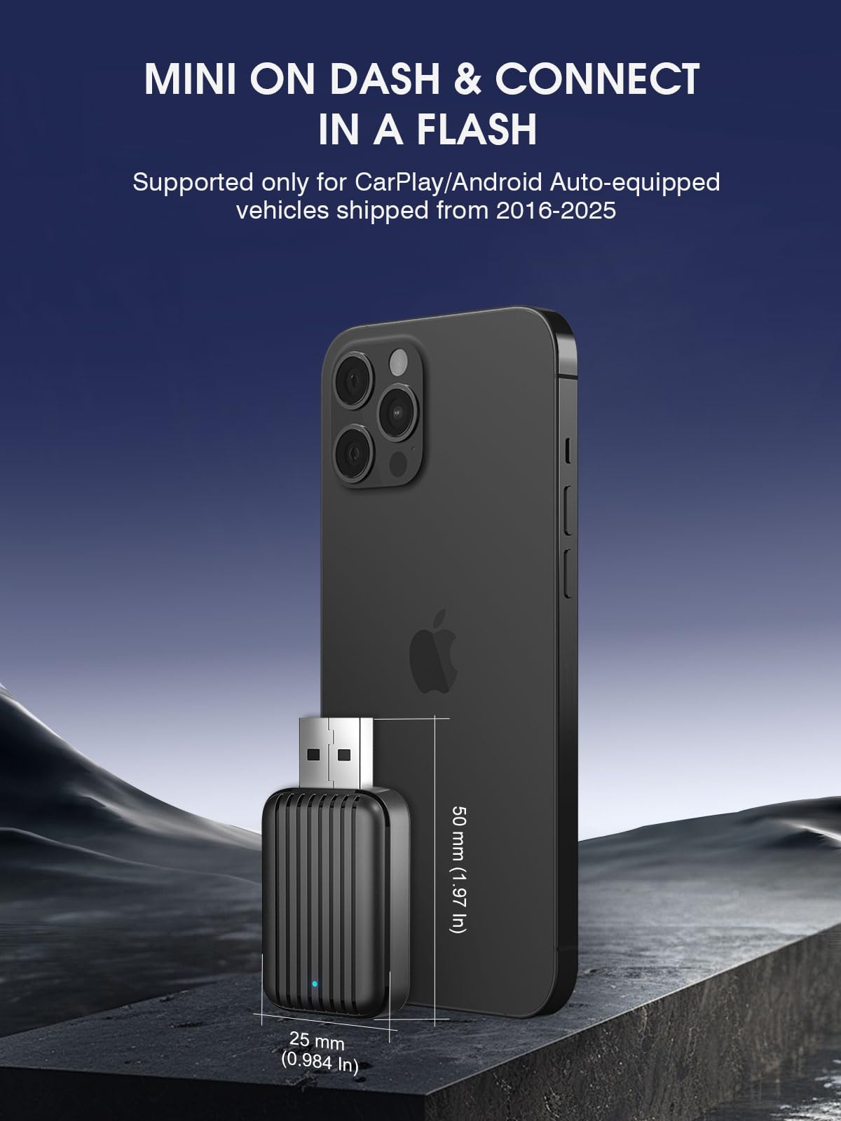 2025 Upgraded 2-in-1 Wireless CarPlay & Android Auto Adapter - Convert Wired to Wireless for iPhone iOS 10+/Android 11+ | Stable Connection, No Latency Mini USB Dongle | Perfect for Commuting, Road Trips & Hands-Free Driving