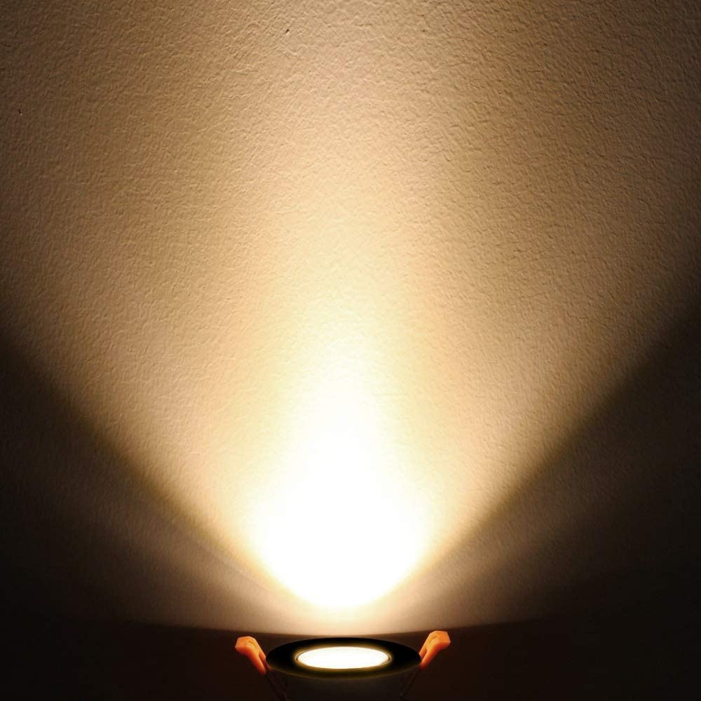 2.5 Inch LED Recessed Lighting - Dimmable COB Downlight 5W 400LM, 3000K Warm White, CRI80, Black Trim, LED Ceiling Lights with Driver (6 Pack) - Perfect for Bedroom, Kitchen, Living Room & Hallway Lighting