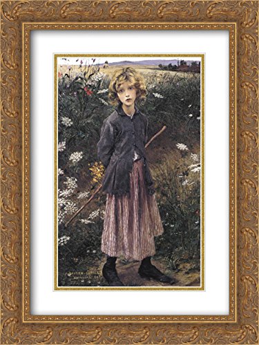 18x24 Gold Ornate Frame with Double Matted Museum Art Print - Jules Bastien Lepage Painting for Girls Room Decor | Vintage Wall Art for Bedroom, Nursery & Living Room