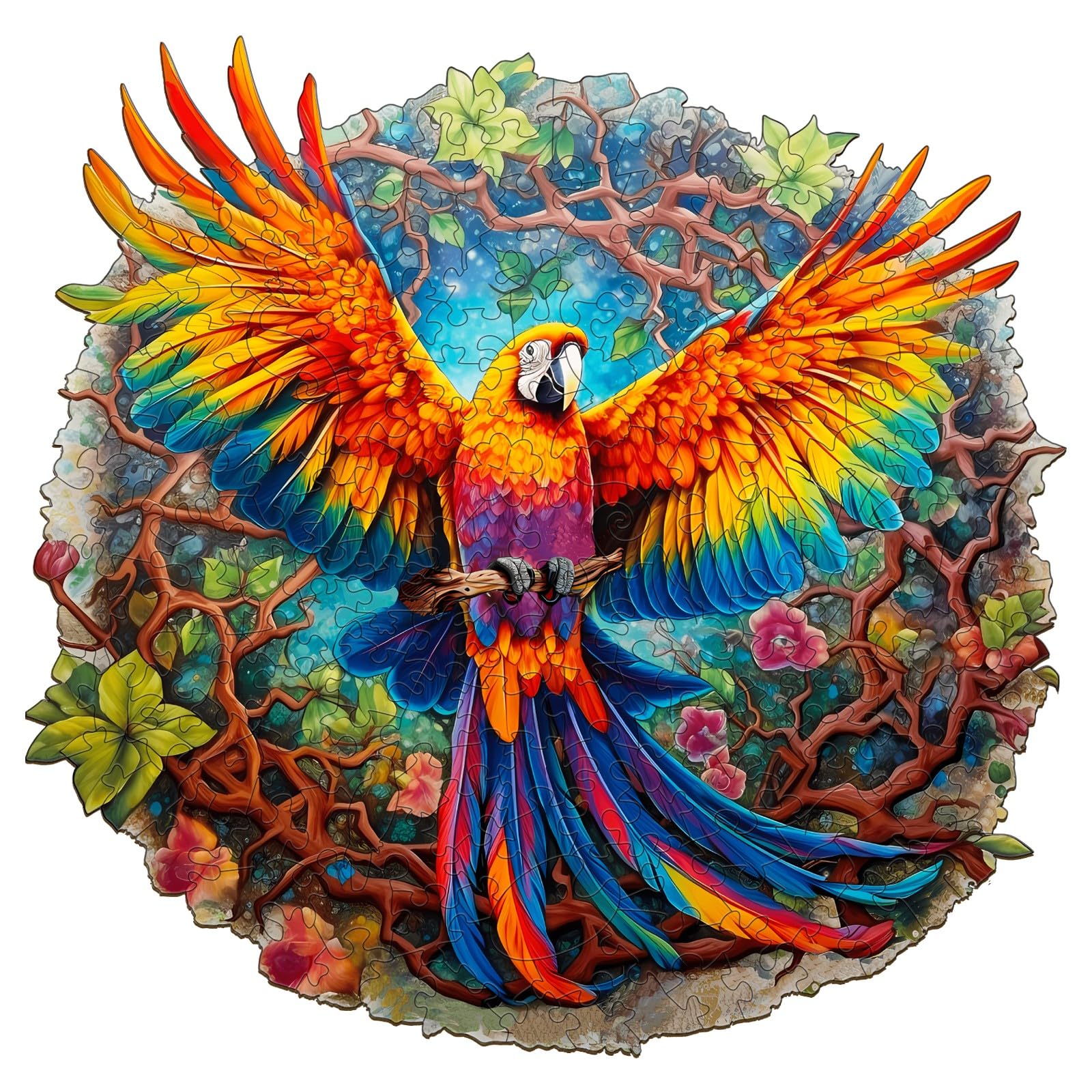 KAAYEE Wooden Animal Puzzles - Parrot Shape Wooden Puzzle with Gift Box - Educational Toys for Kids, Montessori Learning, Brain Teaser for Toddlers & Children - Perfect for Birthday Gifts, Classroom Activities & Family Game Night