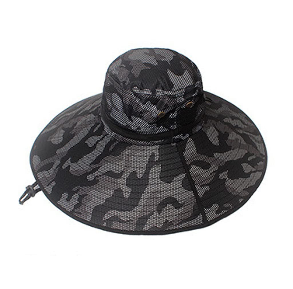 Men's Summer Sun Hat - Wide Brim UV Protection Fishing Cap for Outdoor Activities - 58-60cm (Color: C) | Perfect for Beach, Hiking, Gardening & Travel