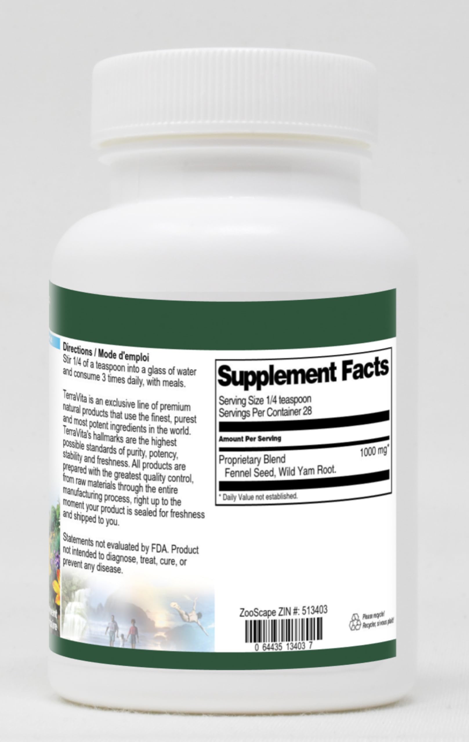 Organic Fennel & Wild Yam Powder for Women's Hormonal Balance - 1 oz (ZIN: 513403) | Natural Herbal Supplement for PMS Relief, Menopause Support & Digestive Health