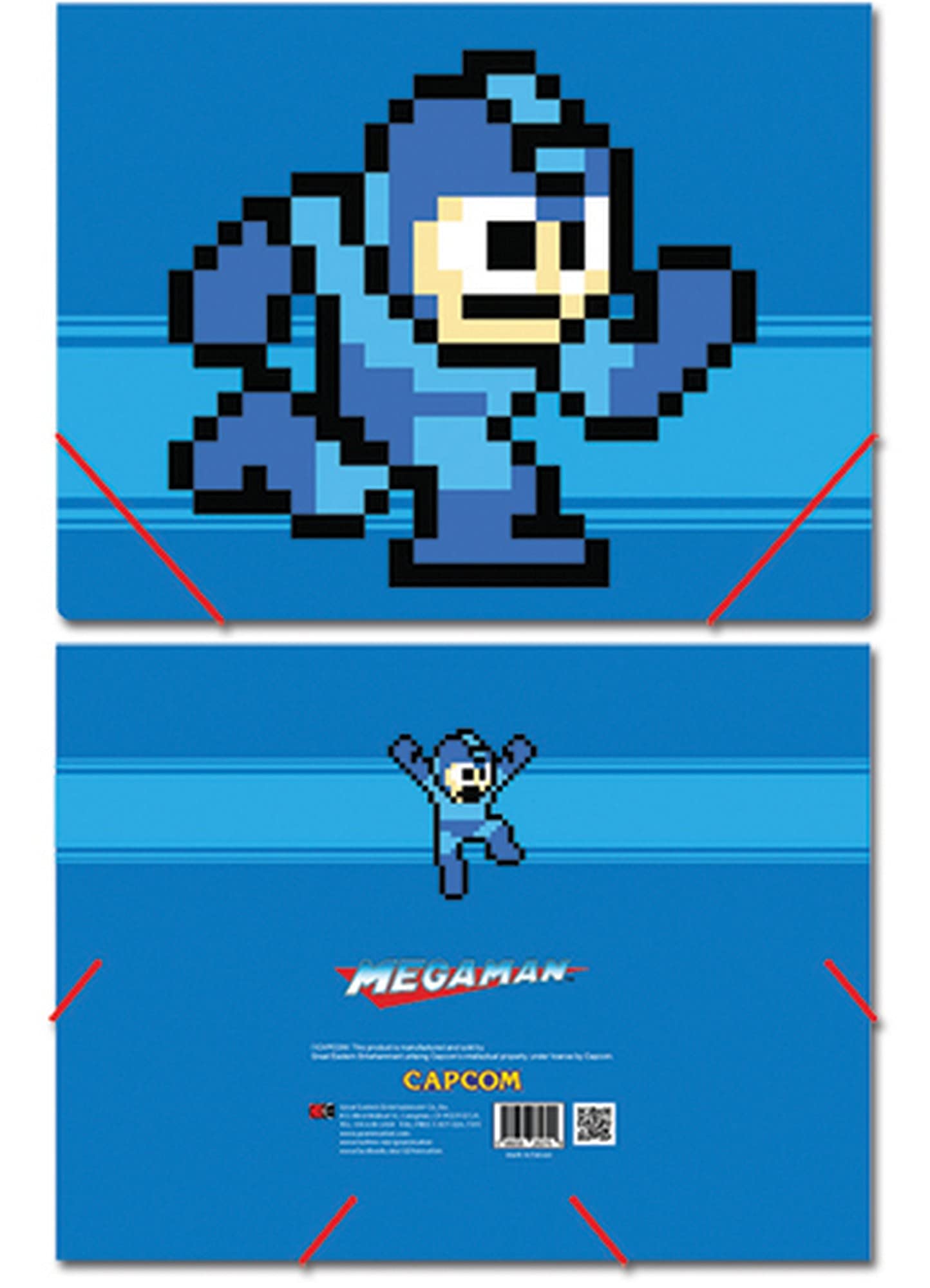 Mega Man Elastic Band Document Folder - A4 File Organizer for Office, School & Home Use - Perfect for Papers, Documents & Stationery Storage