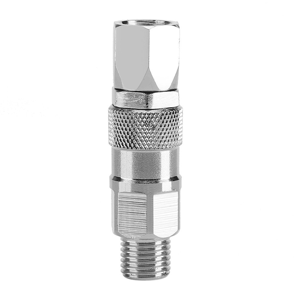 1/4-Inch Stainless Steel Airless High Pressure Spray Gun Swivel Joint - Durable Paint Sprayer Hose Fitting for Professional Painting & DIY Projects