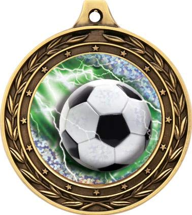 3 Inch Gold Soccer Duo Medal - Youth Soccer Awards, Kids Soccer Trophy Medals for Tournaments & Competitions - Perfect for Prizes, Trophies, and Sports Events