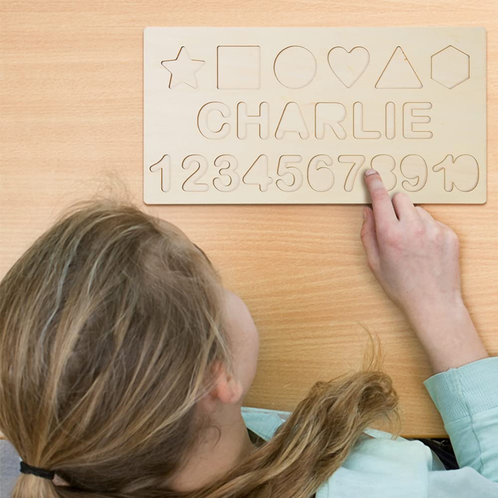 Custom Photo Name Puzzle - Personalized Wooden Alphabet & Number Puzzle for Toddlers - Montessori Learning Toy - Unique Birthday & Christmas Gift for Kids - Perfect for Home Decor & Preschool Education
