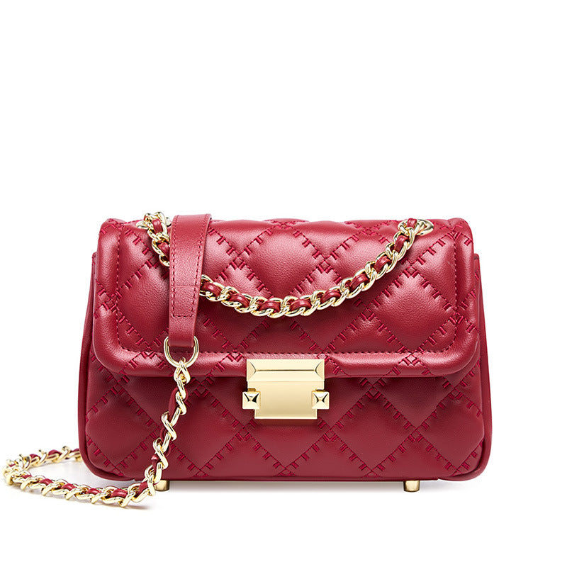 Quilted Leather Crossbody Bag with Chain Strap - Stylish & Durable for Women | Perfect for Parties, Dating & Daily Use