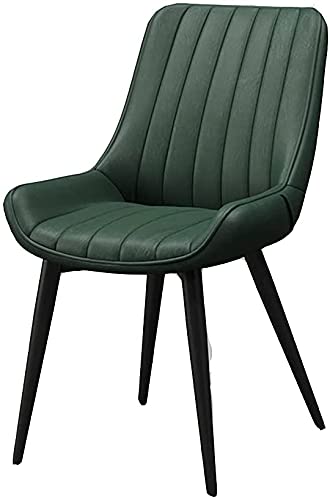 VEESYV Waterproof PU Leather Dining Chair - Green Kitchen, Living Room & Lounge Side Chair with Sturdy Metal Legs for Home, Office & Restaurant Use