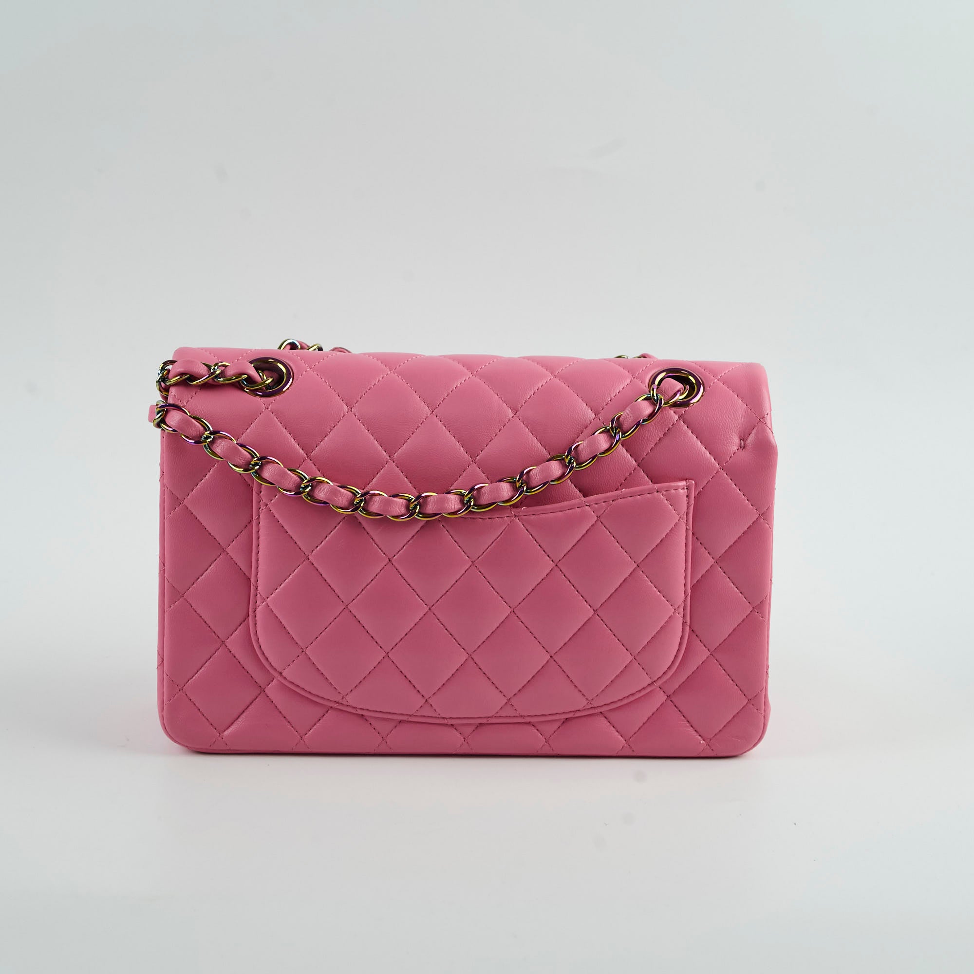 Chanel Small Double Classic Flap Bag in Pink & Yellow | Luxury Designer Crossbody Purse for Women | Perfect for Date Night & Special Occasions