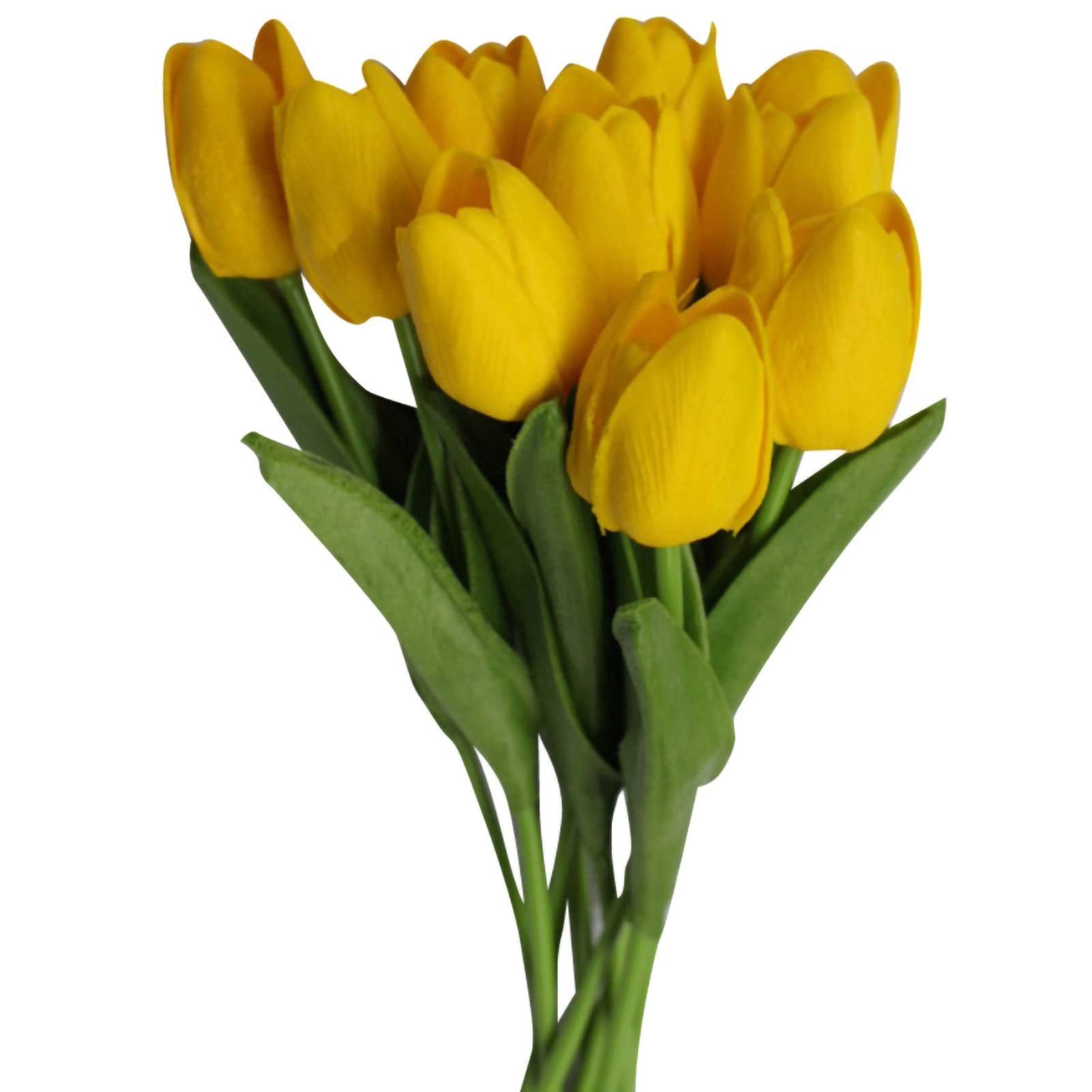 10Pcs Artificial Tulip Flowers Set - Realistic Fake Plants for Home Decor, Wedding Centerpieces, Office Desk & Party Decoration - Yellow Photographic Props & Gift Ideas