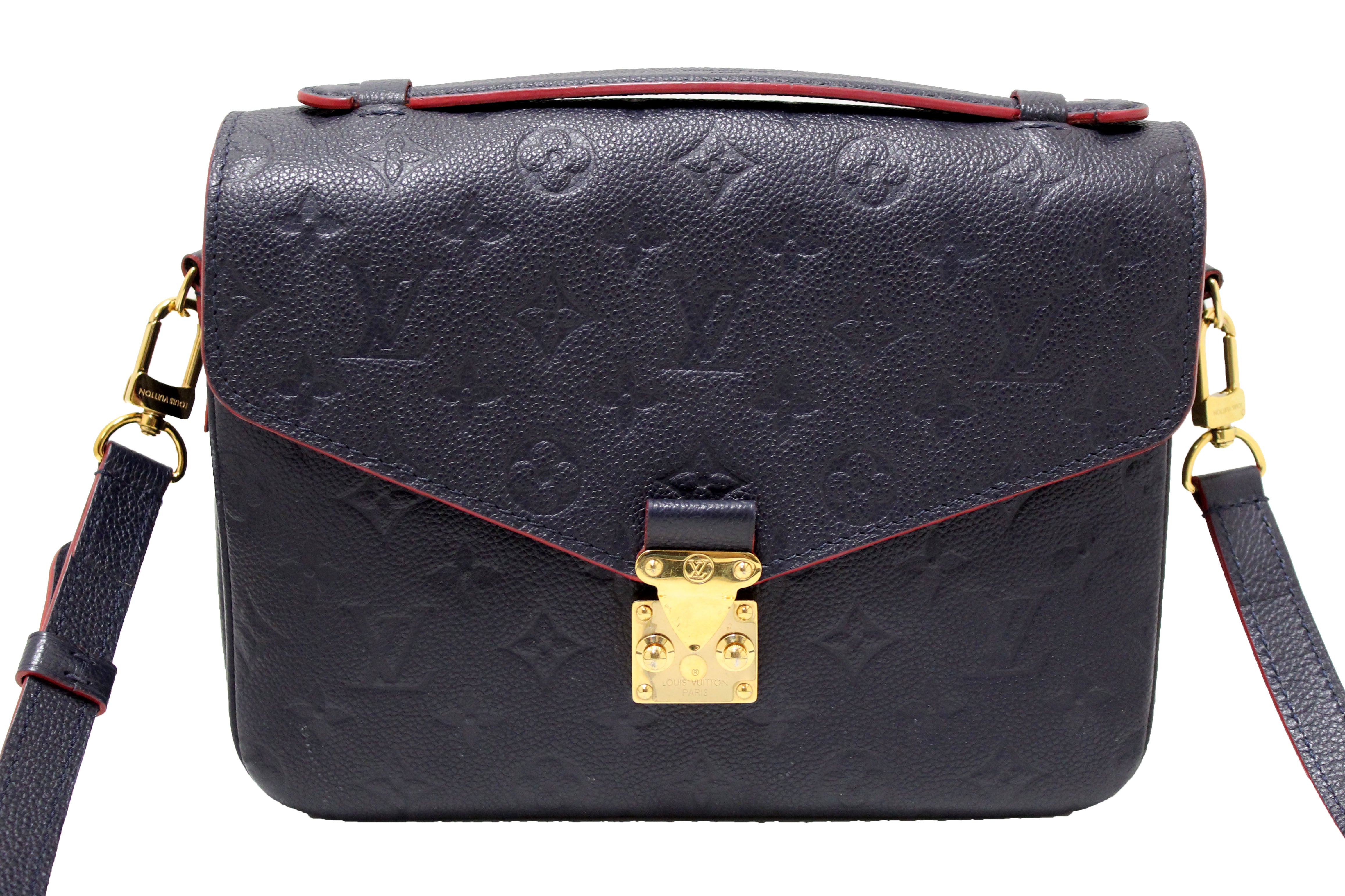 Authentic Louis Vuitton Blue Monogram Empreinte Leather Metis Pochette Crossbody Bag - Luxury Designer Shoulder Purse for Women, Perfect for Work, Travel & Everyday Use
