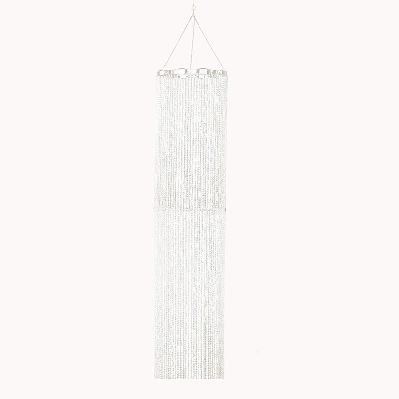 Elegant Clear Crystal Beaded Column Chandelier - Perfect for Dining Room, Living Room & Bedroom Lighting Decor