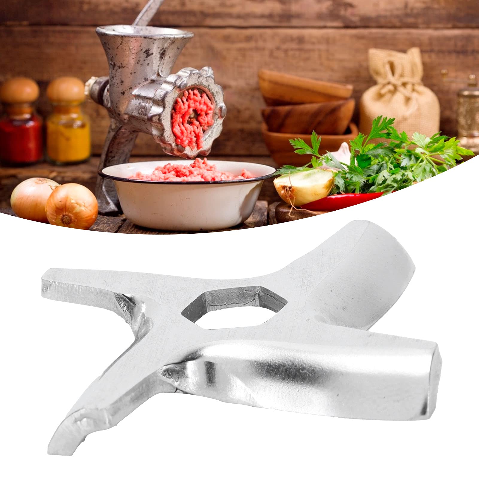 Premium Stainless Steel Meat Grinder Blade - Replacement Cutter for Electric Meat Grinders - Perfect for Home Kitchen, Butcher Shop & Commercial Use - Grind Beef, Pork, Chicken & More with Ease