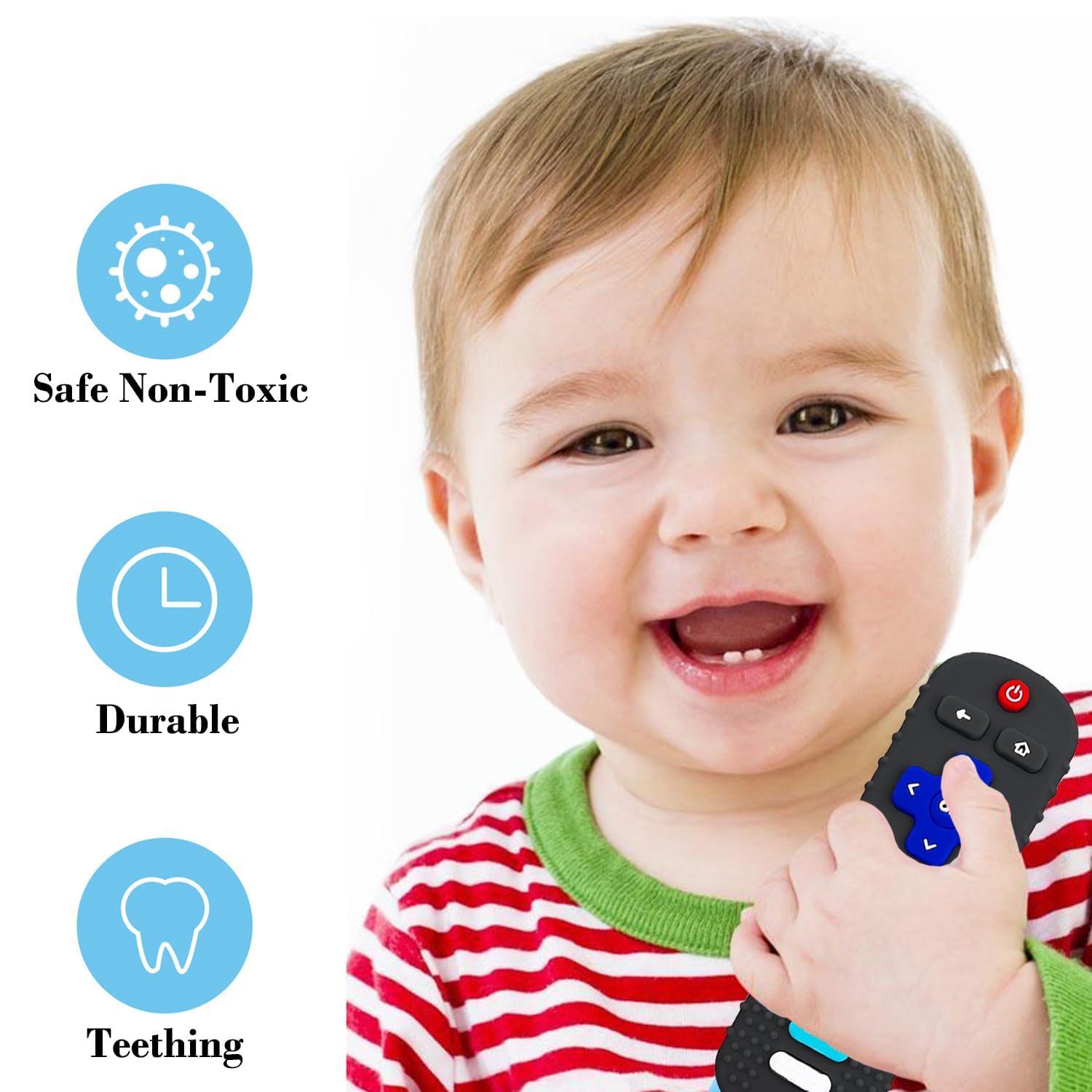 **BPA-Free Baby Teether Toy - TV Remote Control Shaped Teething Toy for Infants 3-24 Months | Safe Chew Toy for Soothing Sore Gums - Perfect for Home, Travel & Playtime**