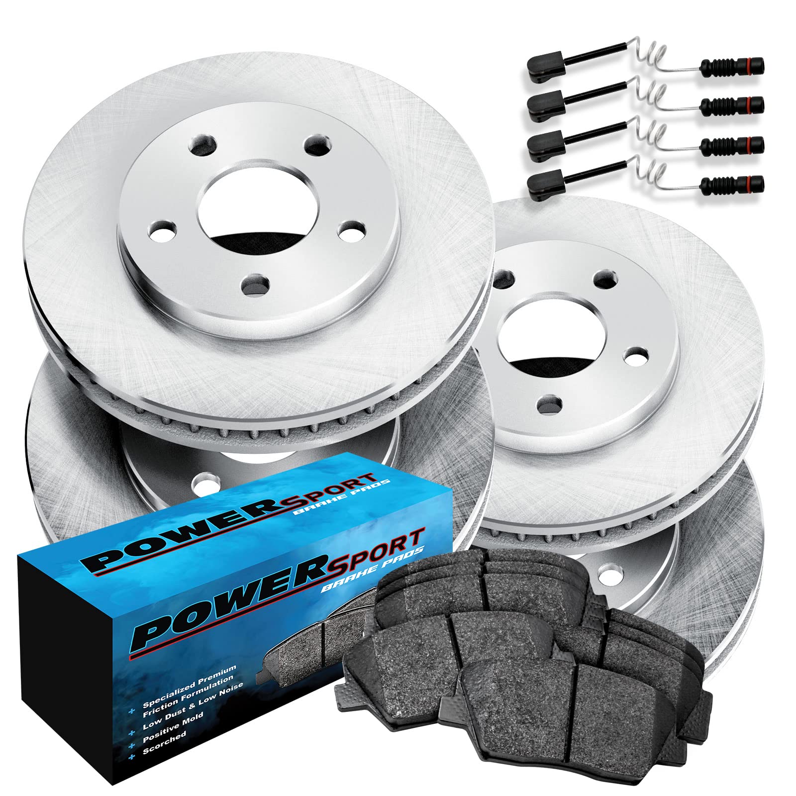 Premium Ceramic Brake Pads & Rotors Kit - Front & Rear Brake System for 1998-2005 Mercedes-Benz ML320/ML350/ML430 | High-Performance Braking | Ideal for Daily Commuting, Off-Roading & Towing