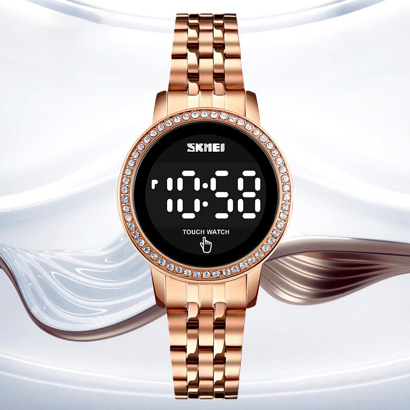 Gosasa Luxury Women's Watch - LED Touch Screen Digital Watch for Women, Waterproof Quartz Business Wristwatch, Elegant Ladies Watch for Office, Party & Everyday Wear