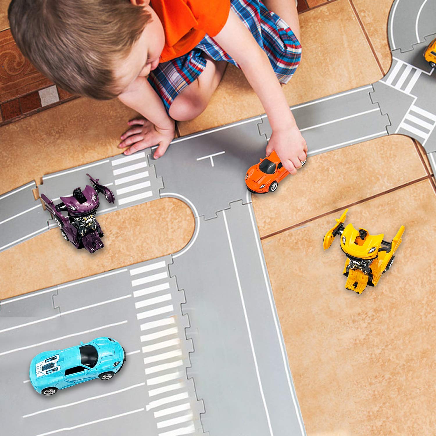 Best Friction Powered Transforming Toy Cars for Kids Ages 2-7 - Fun Gifts for 2-5 Year Old Boys - Christmas & Birthday Presents - Perfect for Indoor Play, Outdoor Adventures & Pretend Driving Games