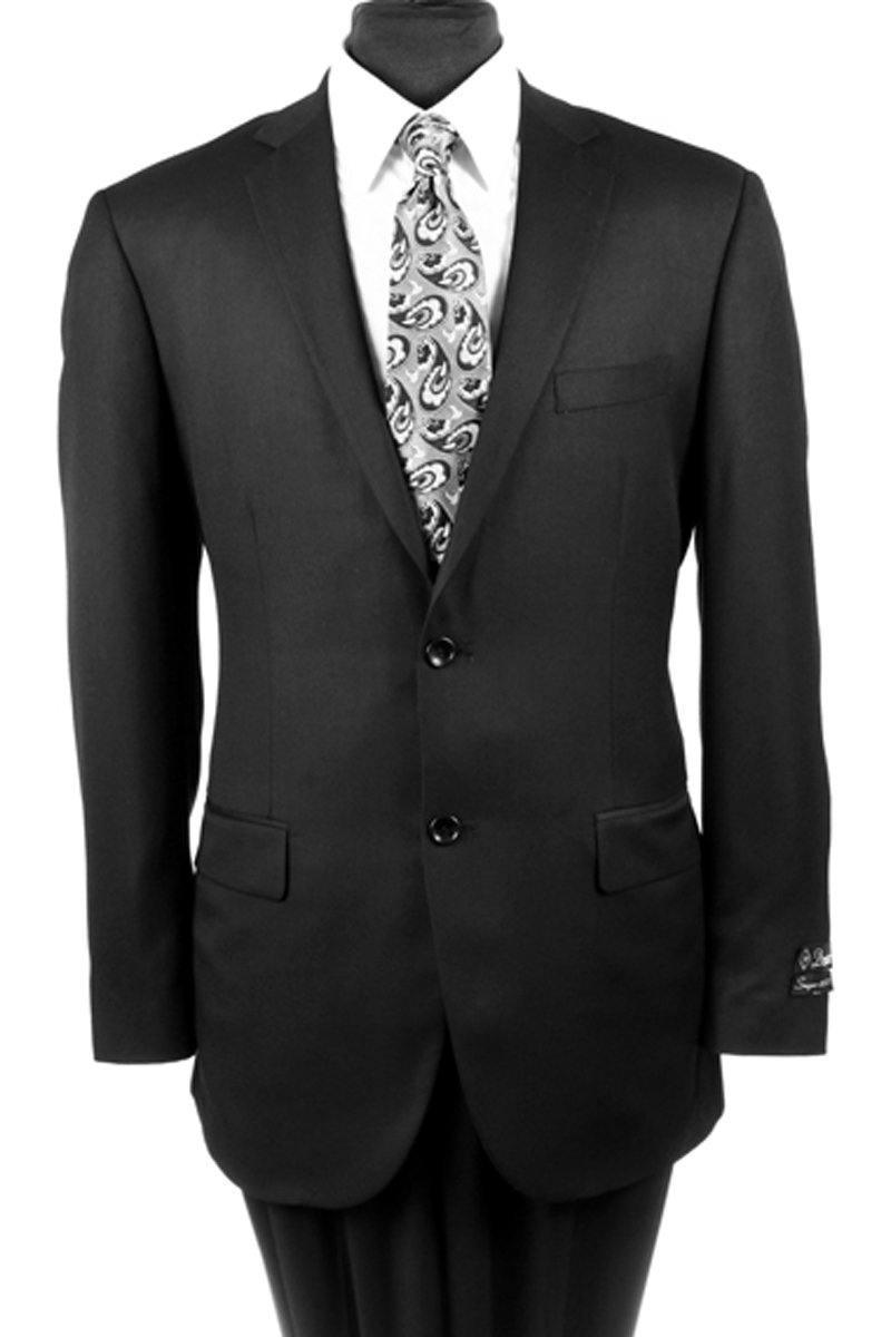 Premium Men's 2-Piece Wool Suit - Classic Black Regular Fit Business Attire for Weddings, Interviews & Formal Events