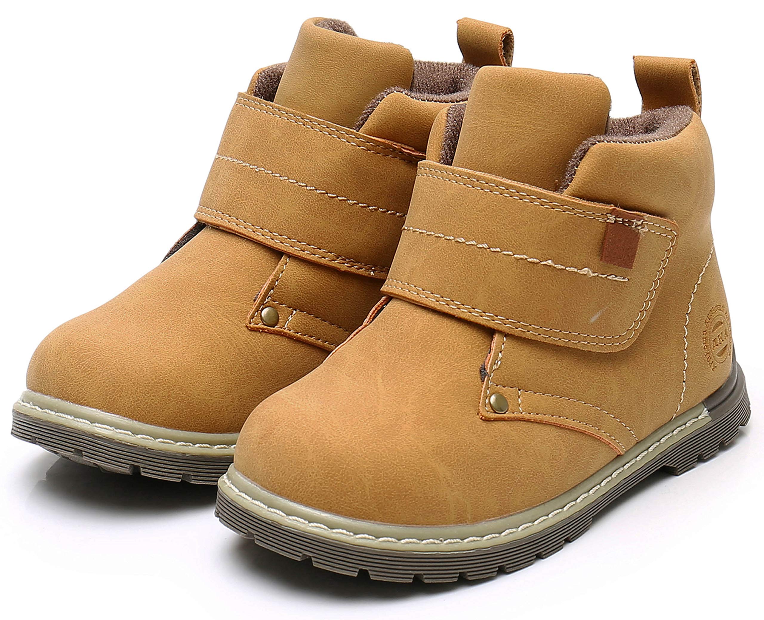 Apakowa Waterproof Toddler Boys Ankle Work Boots - Durable & Comfortable for Outdoor Play, Hiking, and Everyday Wear (Toddler/Little Kid)