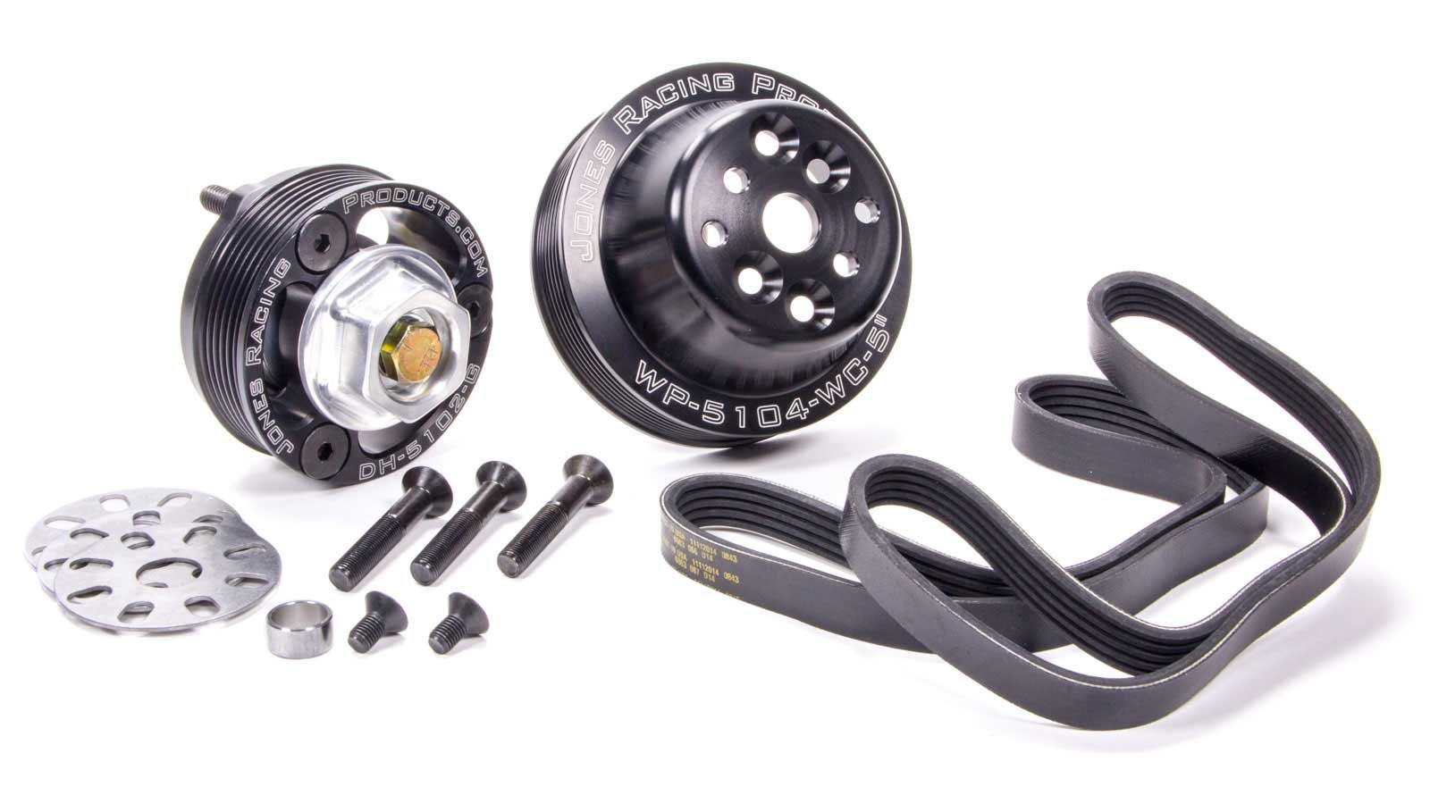 5 Rib Serpentine Pulley Kit for Chevy V8 - Black Anodized Aluminum - Performance Upgrade for Chevy Small Block & Big Block Engines - Perfect for Racing, Hot Rods & Engine Builds