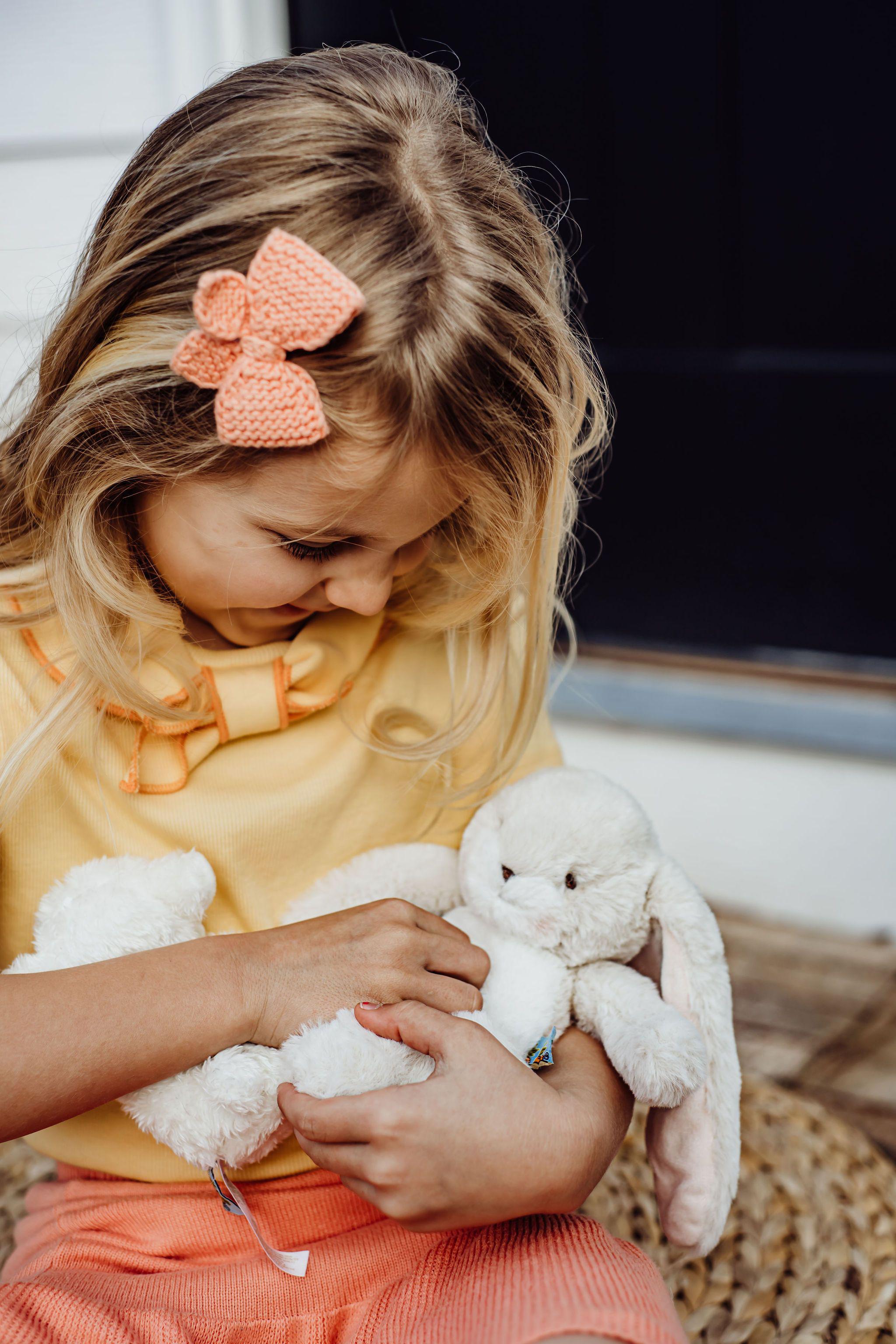 Wee Nibble 8 Cream Bunny Plush Toy - Soft Stuffed Animal for Kids & Collectors - Perfect for Easter Gifts, Nursery Decor, and Cuddling