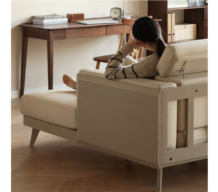Luxury Oak Solid Wood Modern Fabric Sofa - Elegant Living Room Furniture for Home & Office Comfort