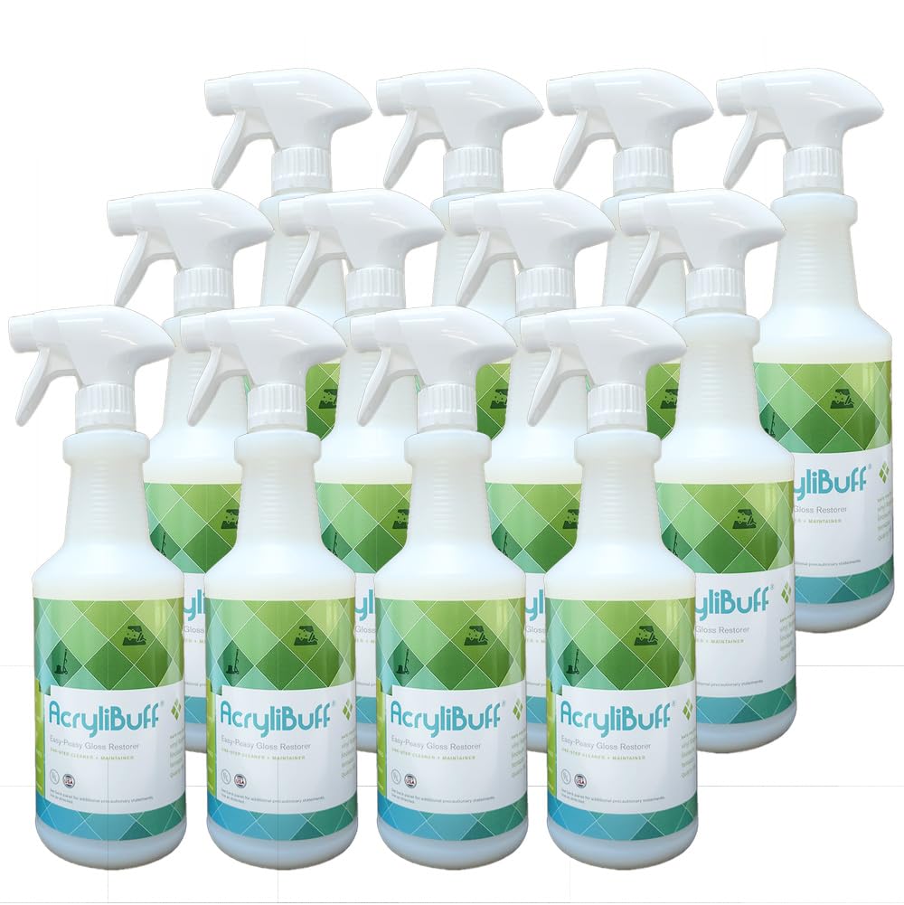 Acrylibuff Spray On Gloss Restorer - High Shine Car Wax & Polish (Quart, Case of 12) - Perfect for Auto Detailing, Show Car Prep & Paint Restoration