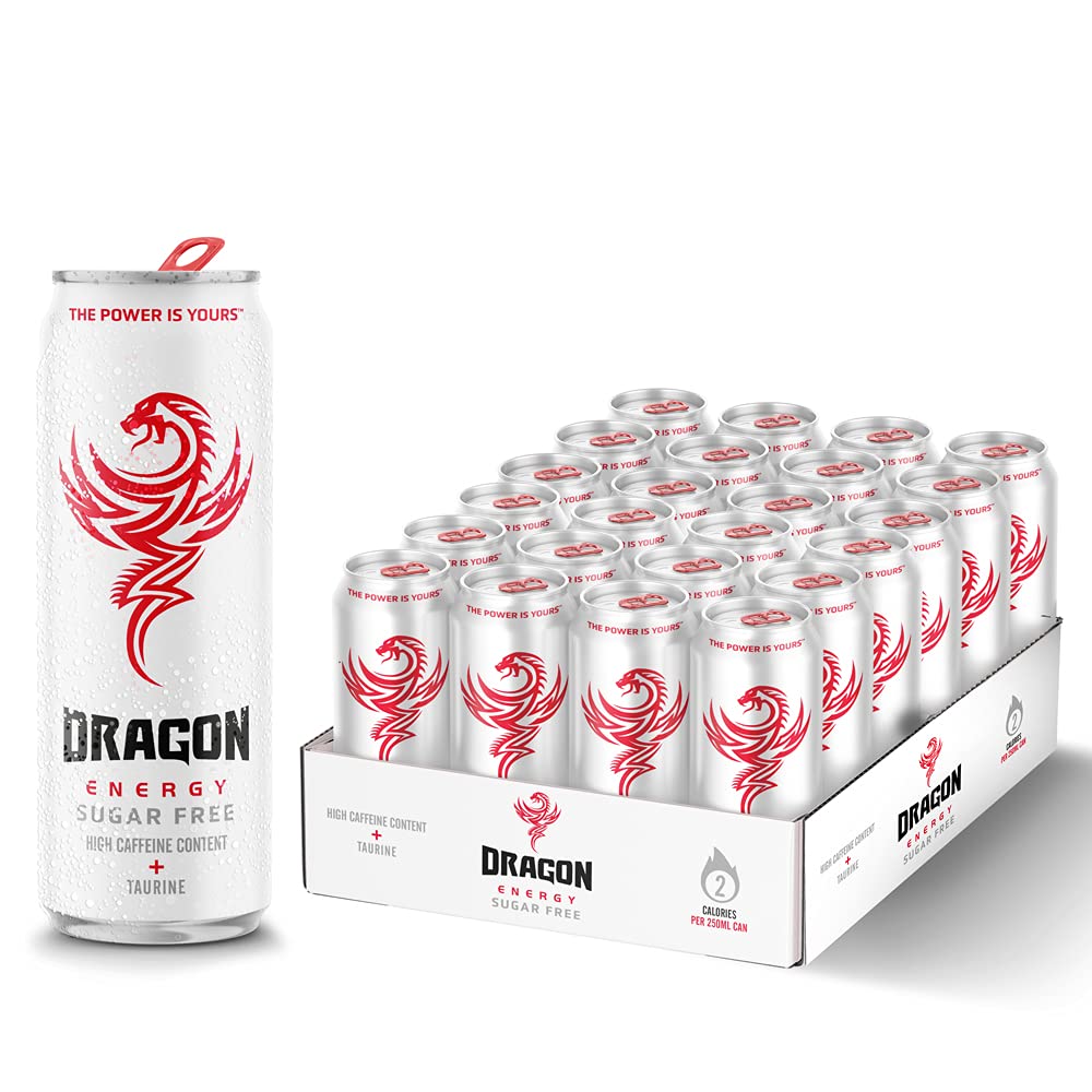 Dragon Energy Drink - 24 Pack of 250ml Cans - Boost Energy & Focus for Workouts, Gaming & Study | Refreshing & Delicious Flavors