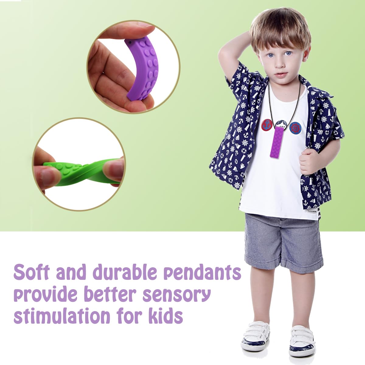 Sensory Chew Necklaces for Kids - 5PCS BPA-Free Silicone Teething Toys for Autism, Boys & Girls | Building Block Design for Biting & Chewing Relief | Perfect for Toddlers, Infants & Special Needs Children - Ideal for School, Travel & Sensory Therapy