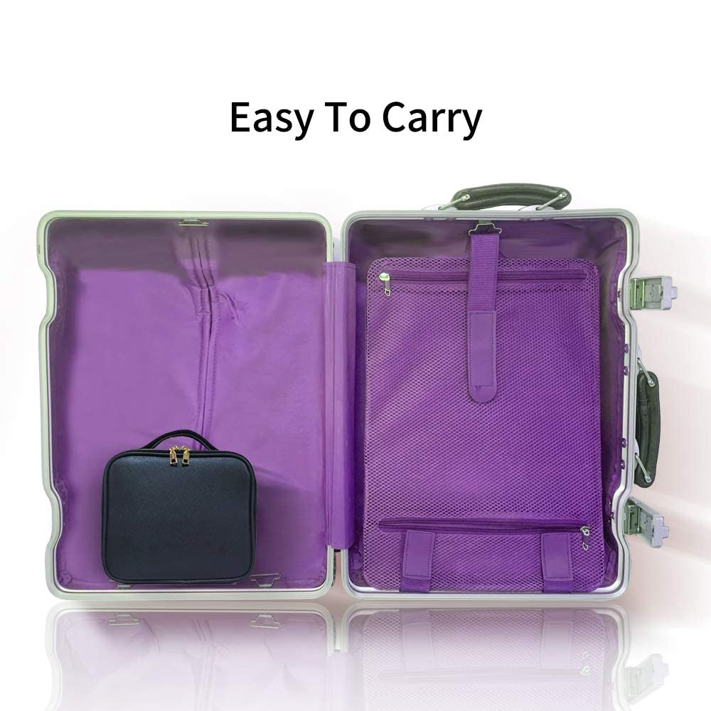 Professional Makeup Train Case - Portable Travel Cosmetic Bag with Adjustable Dividers for Women | Organize Makeup Tools, Toiletry, Jewelry & Digital Accessories | Perfect for Travel, Salon & Home Storage