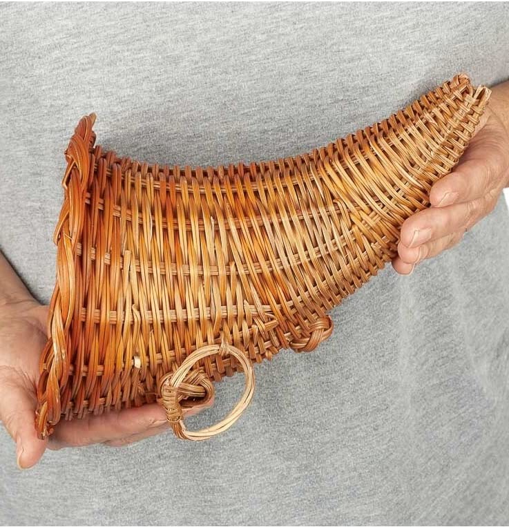 12-Pack Thanksgiving Cornucopia Horn of Plenty Baskets - Natural Wicker Harvest Centerpieces for Fall Table Decor, Autumn Party Supplies & Holiday Display | Bulk Wholesale by Factory Direct Craft