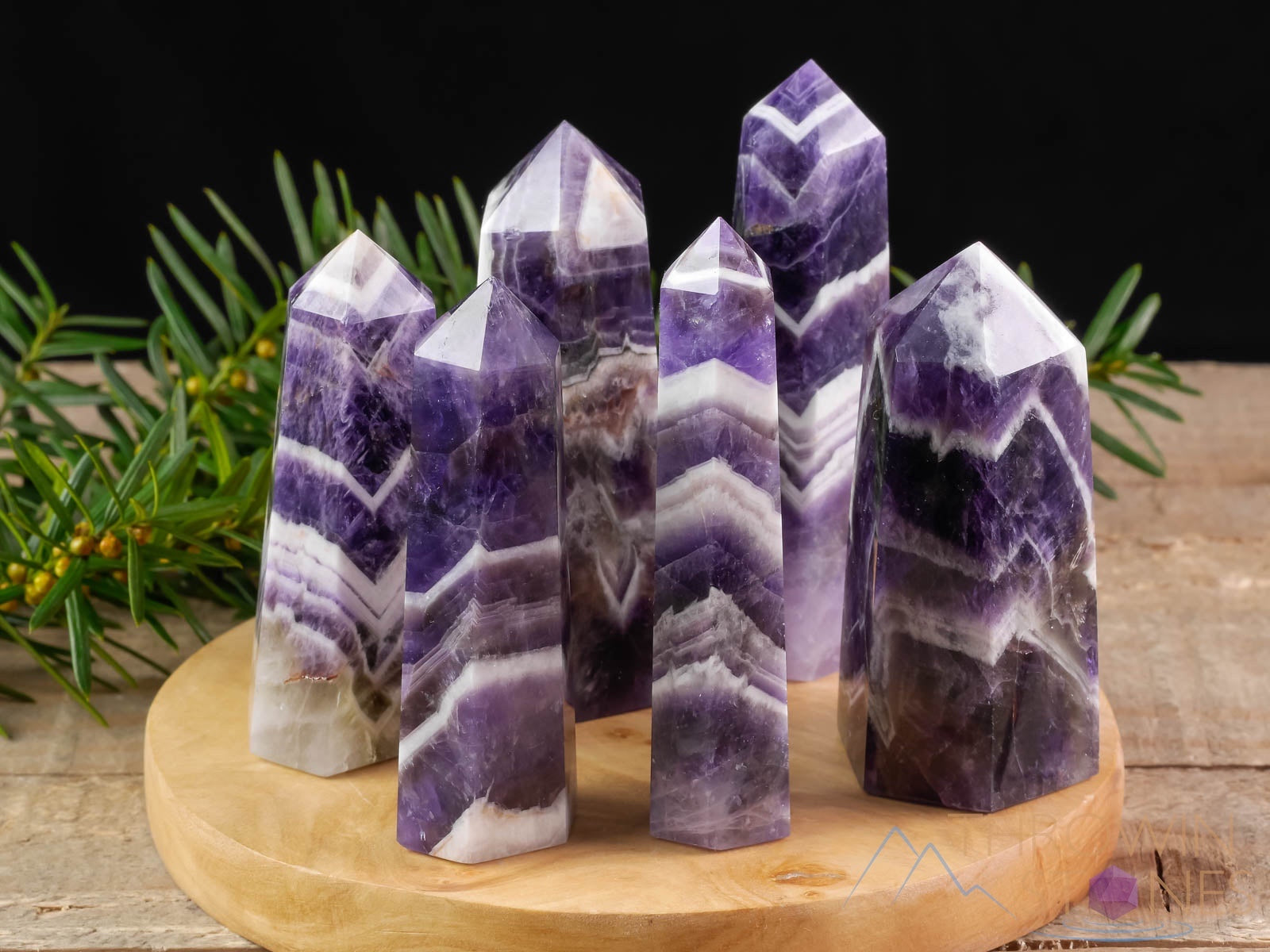 Chevron AMETHYST Crystal Tower - Natural Healing Stone Wand, Point & Obelisk for Meditation, Reiki, Chakra Balancing - February Birthstone Gift & Spiritual Home Decor (E1516) - Perfect for Yoga Rooms, Altars & Energy Cleansing Spaces